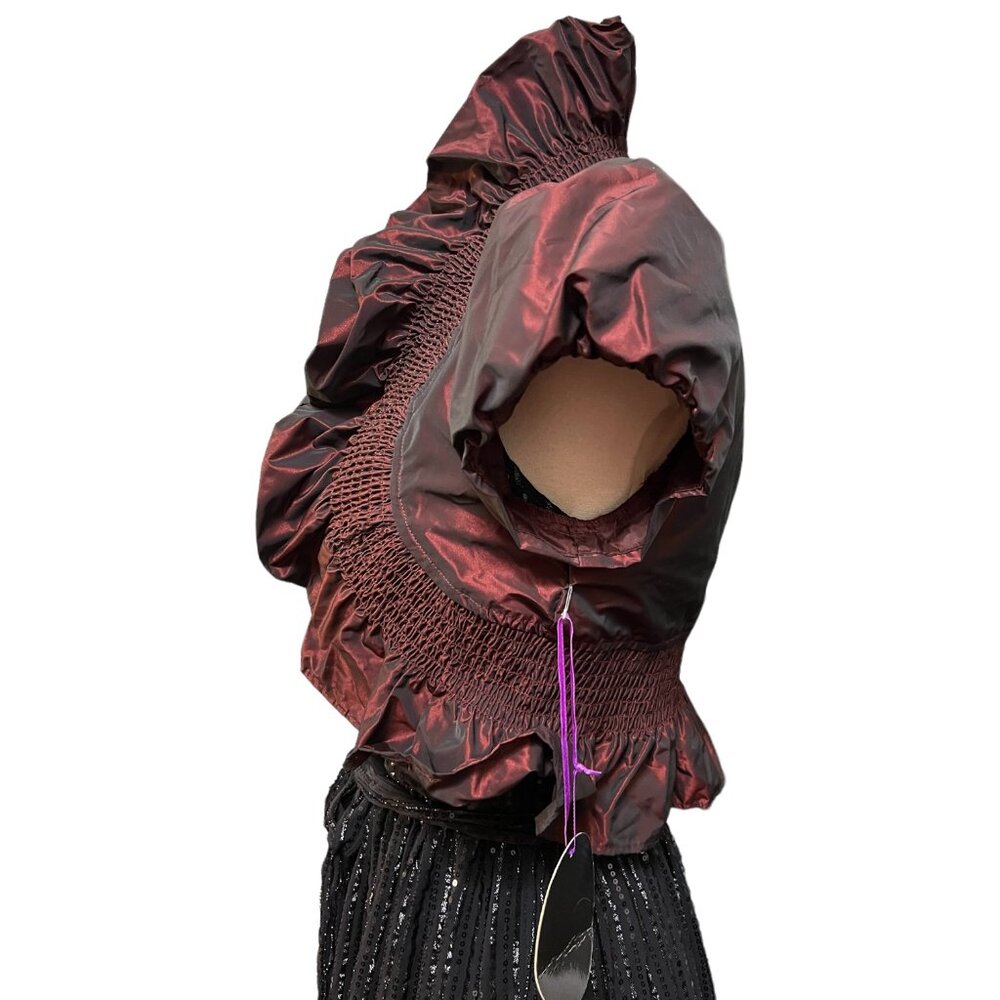 Burgundy red and black two tone jacket - Picture 3 of 9